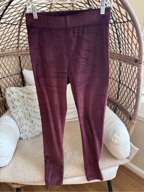Old Navy Velvet Soft Burgundy Leggings Medium